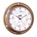  UHR GOLD RANGE A80 Uhr mit Funkstille<BR>Serie A 80, Gold<BR>Abm.: Glas � 80mm, Wandplatten � 95mm, H�he 40mm.

