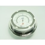 THERMO/HYGROMETER ODYSSEA CHROM Serie A105 Edelstahl Odyssea<BR>Elegantes und solides Edelstahlgeh�use.<BR> 
Abm.: Glas � 100mm, Wandplatten � 125mm, H�he 50mm.<BR>Thermo-Hygrometer


