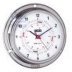  UHR NIROSTA A80 Uhr mit Funkstille<BR>Serie A 80 Edelstahl<BR>Marineinstrumente mit poliertem Edelstahlgeh�use.<BR>
Abm.: Glas � 80mm, Wandplatten � 95mm, H�he 40mm.
