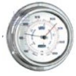  BAROMETER NIROSTA A100 <B>Serie A 100, Edelstahl</B><BR>Geh�use aus poliertem Edelstahl.<BR>Abm.: Glas � 100mm, Wandplatten � 125mm, H�he 50mm.<BR><B>Barometer mit Hi-Sensitive,  Einzelkapsel