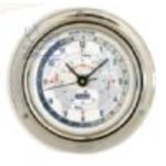  A100 UHR FUNKSEKTOREN LD CHR WTCL <B>Serie A 100, Edelstahl</B><BR>Geh�use aus poliertem Edelstahl.<BR>Abm.: Glas � 100mm, Wandplatten � 125mm, H�he 50mm.<BR><B>Uhr mit zwei Paar Zeigern f�r zwei Zeitzonen 