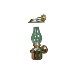  HUTSLINGERLAMPE 8917/O Kaj�tlampe<BR>Messing, Petroleum. 
Kompl. mit Qualmf�nger und kard. 
Wandarm klein.

