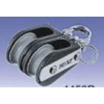 Array	[art_haupttext2] HOLT-Block plan gelagert 20mm Mini doppelt Doppelblock mit Auge<BR>Rollen � 20mm, Breite 7mm, Backen sind aus Glasfaserverst�rktes Nylon mit Verst�rkungen aus Edelstahl AISI 316, Achsen � Material AISI 316, BRL 400kg, Tau- � 4 - 6mm, Gewicht 26g, L�nge 41mm.
