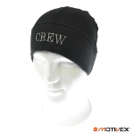 MOTIVEX Mütze Aufschrift CREW, Beanie aus Polartec Micro-Fleece Farbe: schwarz Grösse L-XL