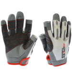 MOTIVEX® Professional Segelhandschuhe weiß/rot Rückseite Elasthan, beschichtete Handflächen, 2 Finger geschnitten, verstärkte Finger, Größen L