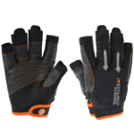 MOTIVEX® Professional Segelhandschuhe schwarz/orange Rückseite Elasthan, beschichtete Handflächen, alle Finger geschnitten, verstärkte Finger, Größe L