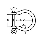 Schäkel Geschweift 4mm