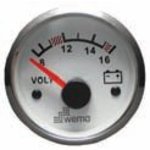 Silber Serie Voltmeter 12v Weiß