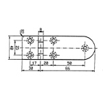 Scharnier 116x40mm 90° M Bolzen