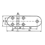 Scharnier 126x40mm 180° M Bolzen