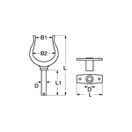 Rudergabel Temperguss Klappbar 50mm