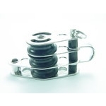 Dreifachblock Mit Hundsfott  25 X  8mm Nylon