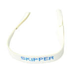 Brillenband Neopren Weiss Aufschrift Skipper