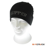 Motivex Mütze Aufschrift Skipper, Beanie Aus Polartec Micro Fleece Farbe: Schwarz Grösse L Xl
