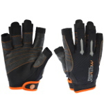 Motivex® Professional Segelhandschuhe Schwarz/orange Rückseite Elasthan, Beschichtete Handflächen, Alle Finger Geschnitten, Verstärkte Finger, Größen S Bis Xl Lieferbar